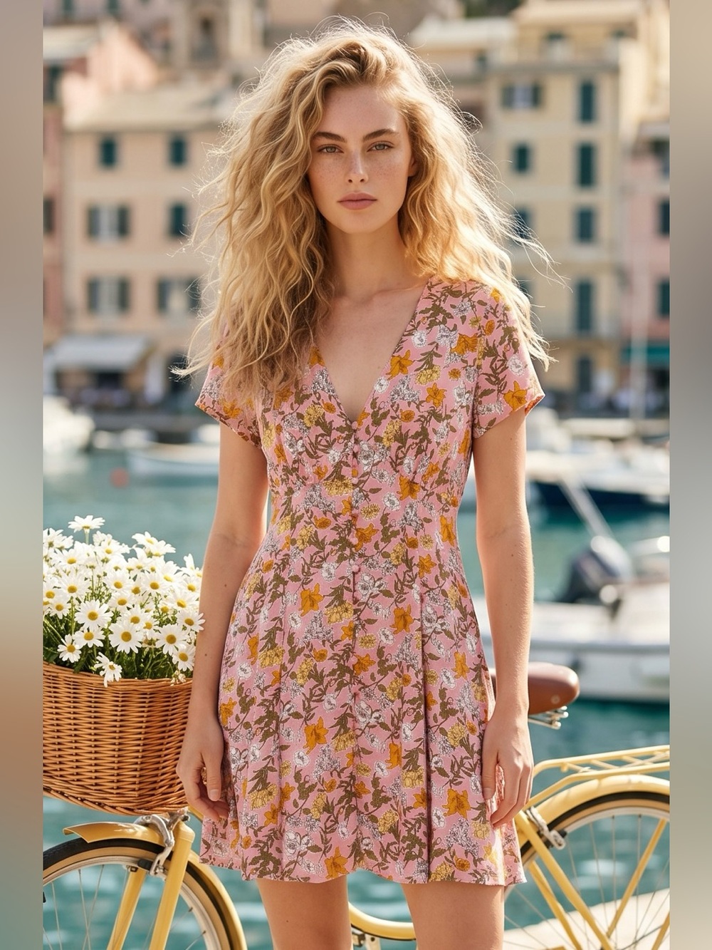 Ladies Cynthia Rowley Linen Blend Short Dress Short Sleeve Pink Floral SZ 12 EUC